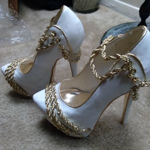 Women high heel shoes.